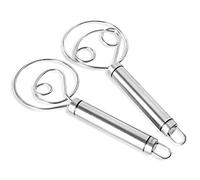 Eeuye Batidor de Masa DanéS, Paquete de 2 Batidores Holandeses de Acero Inoxidable de Primera Calidad, Batidora Manual Grande Batidora Artesanal para Pan PasteleríA Pizza