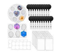 Eeuye Juego de 2 Moldes de Resina, Moldes de Agarre de Teléfono para Resina UV y Resina Epoxi, Moldes de Accesorios con Clip Retráctil para de Resina DIY