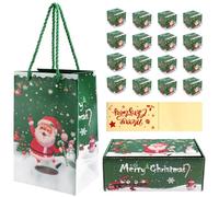 Eeuye Juego de Alcancías Navideñas, Caja de Regalo con Forma de Explosión para Dinero, Alcancía Navideña para Tirar de Regalos en Efectivo (Verde, 16 Piezas)