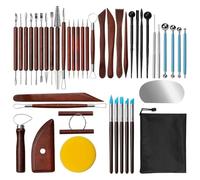 Eeuye Kit Herramientas Arcilla, 43 Piezas Herramientas Cerámica Roja, Kit Práctico Herramientas para Esculpir Arcilla Polimérica, Juego Herramientas Arcilla Secado Al Aire para Adultos