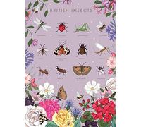 Eeypy Cartel de metal con diseño de insectos y flores de jardín con guía de naturaleza botánica