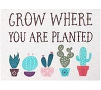 Eeypy Cartel de metal con texto en inglés "Grow Where You are Planted"
