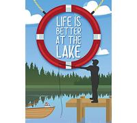 Eeypy Cartel de metal con texto en inglés «It is Best to Sail in The Summer by The Lake» para pared, 20,3 x 30,5 cm