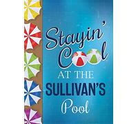 Eeypy Cartel de metal con texto en inglés "Staying¡¯ Cool at The Cool Swimming Pool Home Decor New House Gift Vintage Retro Style Metal Tin Sign Poster Wall Place, 20.3 x 30.5 cm