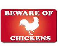 Eeypy Cartel de seguridad con texto en inglés "Beware of Chicken Warning Caution", cartel de hierro de 8 x 12 pulgadas