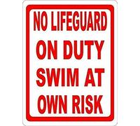 Eeypy Guqff - Letrero de metal con texto en inglés "No Lifeguard on Duty Swim at Own Risk"