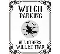 Eeypy Letrero de estacionamiento de brujas con texto en inglés "All Others Will Be Toad" para decoración de pared de Halloween para cocina, 12 x 16 pulgadas