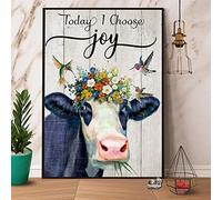 Eeypy Letrero de metal con texto en inglés "Farm Cow Today I Choose Joy Farming Hummingbir" para decoración de pared, regalo para amantes de las vacas, 8 x 12 pulgadas
