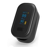 EEYZD Oxímetro de Pulso de Dedos, saturación de oxígeno en la Sangre y Monitor de frecuencia cardíaca, Estuche portátil, cordón, batería,Negro