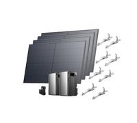 EF ECOFLOW Batería Stream Ultra y AC Pro 3,84 kWh para Kit Solar, 4 Paneles solares de 500W, 4soporte tejado Plano, Doble Puerto de CA de 2300W, 6000 ciclos de Carga, Plug & Play, TOU, IA