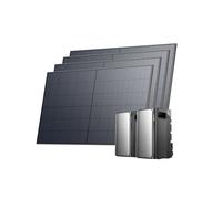 EF ECOFLOW Batería Stream Ultra y AC Pro 3,84 kWh para Kit Solar, 4 Paneles solares de 500W, Doble Puerto de CA de 2300W, 6000 ciclos de Carga, Plug & Play, Ampliable hasta 21 kWh, TOU, IA