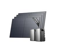 EF ECOFLOW Batería STREAM Ultra y AC Pro 3,84 kWh para kit solar, 4 paneles solares de 520W, doble puerto de CA de 2300W, 6000 ciclos de carga, Plug & Play, ampliable hasta 21 kWh, TOU, IA