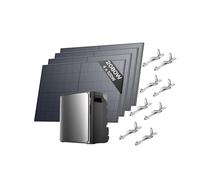 EF EcoFlow STREAM Ultra X batería de 3,84 kWh para kit solar, 4 paneles solares de 520 W con 4 soporte tejado plano, entrada solar de 2800 W (4 MPPT), dos puertos de CA de 2300 W, control con IA