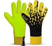 EFAH SPORTS Guantes de Portero fútbol para niños, niñas y Adultos, Guantes Profesionales con Fuerte Agarre en Las Palmas. (Yellow, Size 6 Suitable for 13 to 15 Years Old, Ambidiestra)