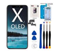 EFaith Pantalla para iPhone X OLED 5.8 Pulgadas Táctil 3D Display y Digitalizador Táctil Vidrio con Herramientas de Reparación,Adhesivo y Vidrio Templado Compatible con Modello A1865, A1901, A1902
