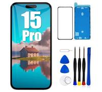 EFAITHLIFE para iPhone 15 Pro Sustitución de la Pantalla LCD 6,1 Pulgadas Conjunto digitalizador de Pantalla Pantalla táctil,con Herramienta de reparación del Conjunto del Bastidor