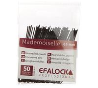 Efalock mademoiselle - Horquillas para moños (65 mm, 50 unidades), color negro