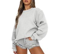 EFAN - Sudadera de Manga Larga con Cuello Redondo para Mujer, Sudadera con Capucha Casual para otoño 2023, Gris, S