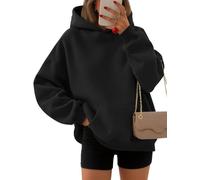 EFAN - Sudaderas con Capucha de Gran tamaño para Mujer, suéteres de Forro Polar, de Manga Larga, para Invierno, otoño, Ropa de Moda Y2k, Negro -, M