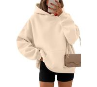 EFAN - Sudaderas de Gran tamaño para Mujer, suéteres de Forro Polar, Manga Larga con Bolsillos, Trajes de Invierno y otoño, Albaricoque, M