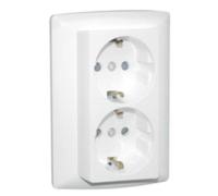 Efapel sirius 70 - Base doble monobloc schuko protección sirius marfil