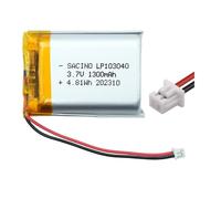 EFASO 103040 3,7 V 1300 mAh, PCM, JST PH1.25-2P, batería de repuesto para productos electrónicos de bricolaje con 3,7-5 V, almacenamiento de energía portátil