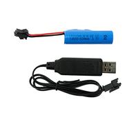 efaso Batería RC 3,7 V 500 mAh + cable de carga USB HBX enchufe recargable para coches RC E35 DE38 DE40 DE45 DE50 DE55 TB202 TM141 TC141