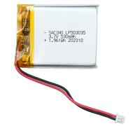 EFASO Baterías de 3,7 V clasificadas por factor de forma en diferentes tamaños capacidades y conectores (conector 503035 3,7 V 530 mAh, PCM, JST PH1.25-2P)