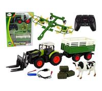 EFASO Juego de maquinaria agrícola de tractor RC con heno y remolque