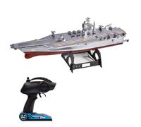 efaso Portaaviones teledirigido 6605, 2,4 GHz, barco RTR RC con motores duales de hasta 8 kmh, tiempo de juego de 15 minutos, longitud total de 42 cm, para niños y adultos