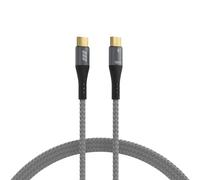 EFB-Elektronik Cable de carga USB-C a USB-C de 100 W Power Delivery, chip marcador electrónico, cable textil trenzado (0,5 - 3 m), 480 Mbps de transferencia de datos, conector de aluminio, duradero y