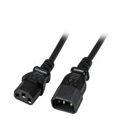 EFB-Elektronik Cable EK503.2 2 m con conector macho C14 y hembra C13 Negro