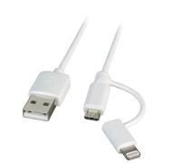 EFB-Elektronik K5351WS.1 - Cable USB (1 m, USB A, Micro-USB B, 1.0, Male Connector/Male Connector, Blanco)