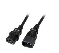 EFB-Elektronik kaltgeräteverlängerung C14 180 ° - C13 180 °, Negro, 3.0 m, 3 x 1.00 mm², ek503.3