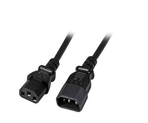 EFB-Elektronik kaltgeräteverlängerung C14 180 ° - C13 180 °, Negro, 3.0 m, 3 x 1.00 mm², ek503.3