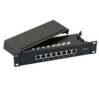 EFB-Elektronik Mini panel de conexión STP 8 x RJ45 Cat.6, 10 pulgadas, 1HE, RAL9005 negro