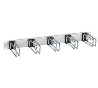 EFB-Elektronik Panel de gestión de cables 1HE de 19 pulgadas, 5 perchas de plástico, gris