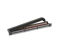 EFB Elektronik Patchpanel STP 24xRJ45 Cat.6A Class EA, 19" 1HE, RAL9005 Negro