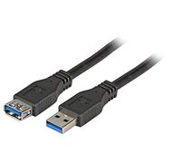 EFB-Elektronik USB3.0 - Cable alargador (A-A, 1 m), color negro