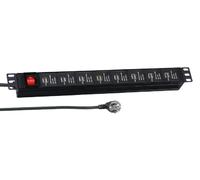 EFB - Regleta de 19 Pulgadas (16 Puertos USB A con Interruptor, 3 m), Color Negr