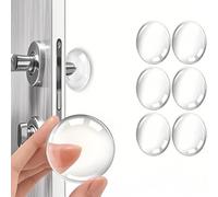 efbock Protectores de pared de silicona Autoadhesivo Manija de puerta de goma Tope protector de parachoques 6 piezas (1,57 pulgadas, transparente)