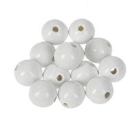 efco - Cuentas (Madera, diámetro: 14 mm, Orificio de 3,0 mm, 20 Unidades), Blanco