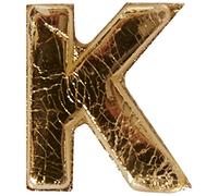 Efco "de Letra K Cera decoración para árbol de Navidad, Brillante Dorado, 8 mm, 4 Piezas