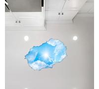 Efecto 3D pegatinas adhesivas | Vinilo decorativo cielo y sol - trompe l'oeil decoración de pared para dormitorio y salón - 60 x 90 cm