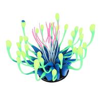 Efecto Brillante Decoración de Plantas de Coral Artificial Corales de Silicona Suave Simulación Planta de Acuario Pecera Decoración de Paisaje Adornos(Azul)