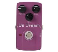 Efecto de distorsión analógico para guitarra, pedal monobloque morado con true bypass y bajo consumo 10mA - Sonido tipo amplificador valvular, carcasa metálica resistente, ideal