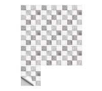 efecto de mosaico de mármol azulejos adhesivos, Pegatinas de azulejos mosaico mármol, multicolor, varios tamaños(Color 17,15cmX15cmX10pcs)