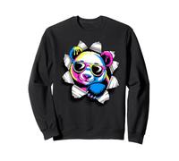 Efecto de Papel Roto Panda Oso Gafas de Sol Pandas Sudadera