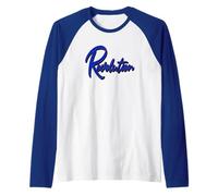Efecto de Texto gráfico Azul único de Revolution diseñado Camiseta Manga Raglan