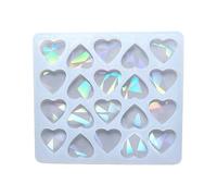 Efecto Ligero De Arcoiris Molde Silicona Para Hacer Pendientes En Forma Corazón Holográfico Anillos Orejas Bricolaje Molde Resina Epoxi Pendientes Holográficos